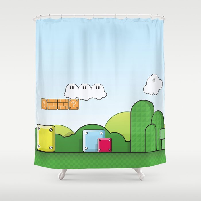 World Of Mario Shower Curtain By Johanruda Society6 World Of Mario Shower Curtain