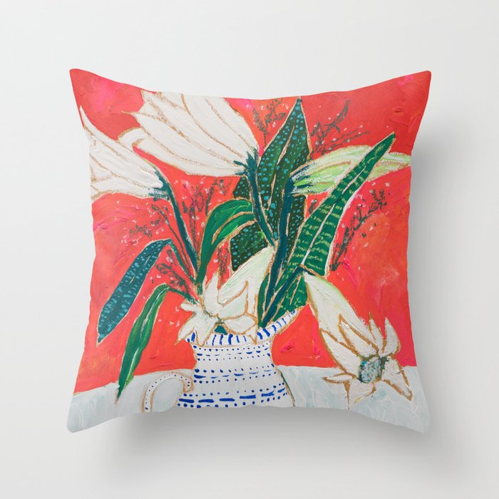 Easter Lily Bouquet Throw Pillow