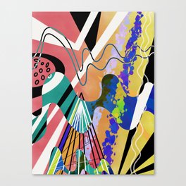 Multicoloured abstract waves and lighting Canvas Print