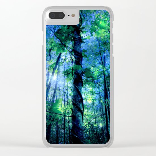 Forest of the Fairies Blue Night Clear iPhone Case