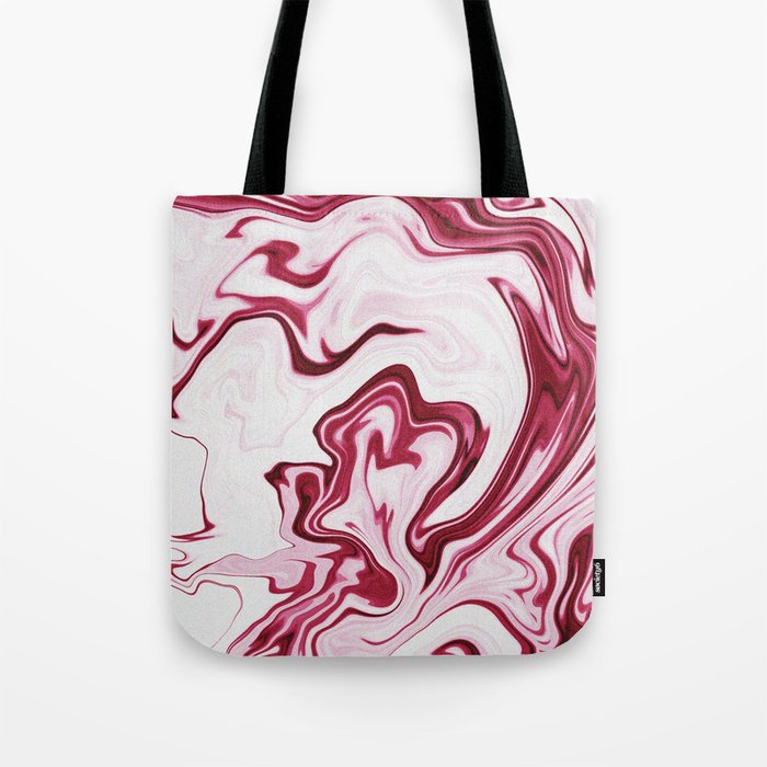 Red Marble Textured Tote Bag