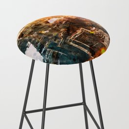 Toronto Canada city watercolor Bar Stool