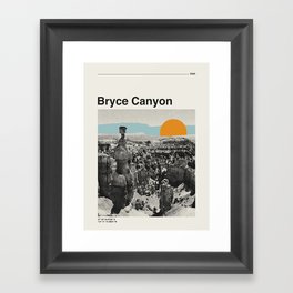US National Park Retro Poster Bryce Canyon Utah Framed Art Print