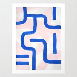 Blue Ways Abstract Painting Art Print