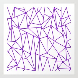 Geometric Cobweb (Violet & White Pattern) Art Print