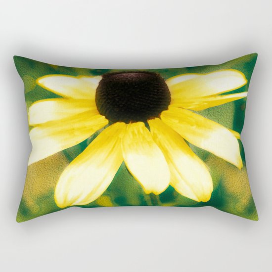Vibrant Yellow Coneflower Rectangular Pillow