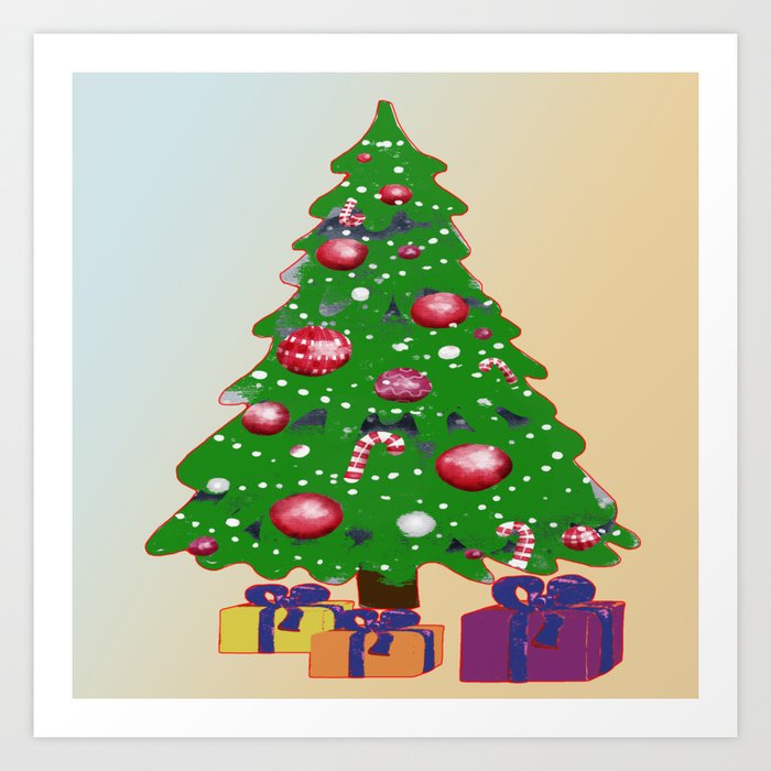 Christmas Special - Tree decoration and Gifts design Art Print