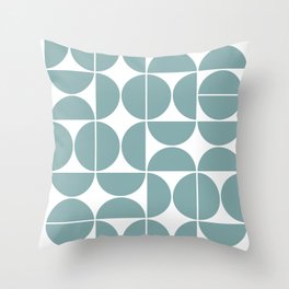 Mid Century Modern Geometric 04 Glass Blue Throw Pillow