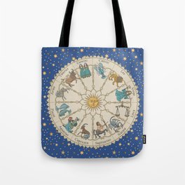 Vintage Astrology Zodiac Wheel Tote Bag