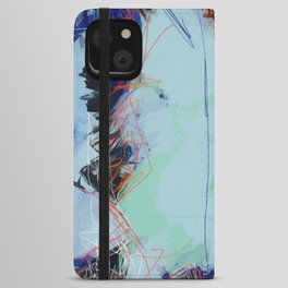 Abstract Expressionism Blue Pastel Vector Art  iPhone Wallet Case