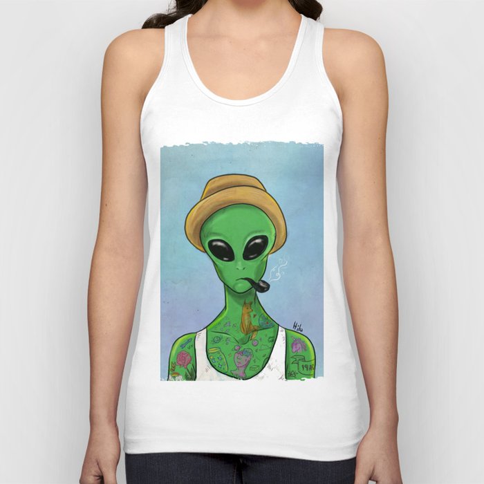 Alien with cool tattoos Tank Top