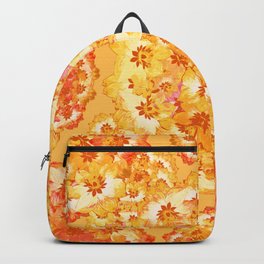 Flower garden on orange Backpack