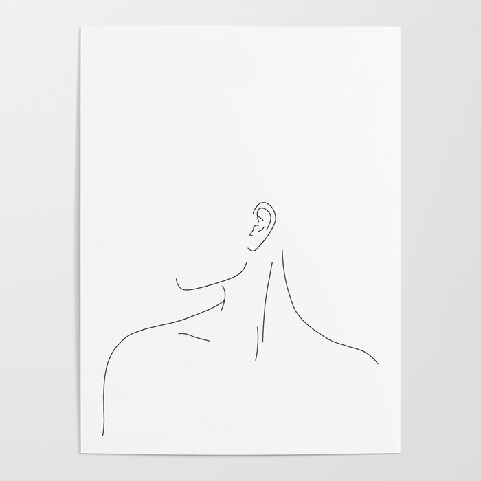 Womans neckline illustration - Uma Poster