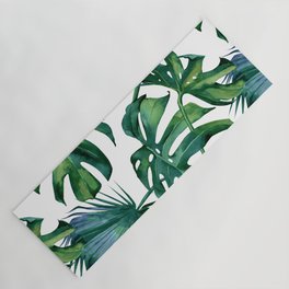 Classic Palm Leaves Tropical Jungle Green Yoga Mat