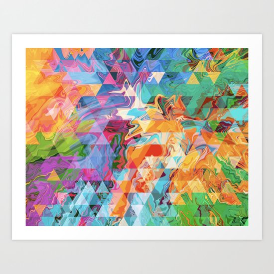 Colorful Triangles Abstract Art Digitalart Painting Home Decor