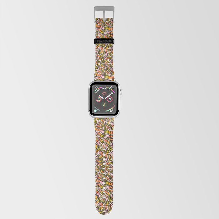 Rainbow Worms Print Apple Watch Band