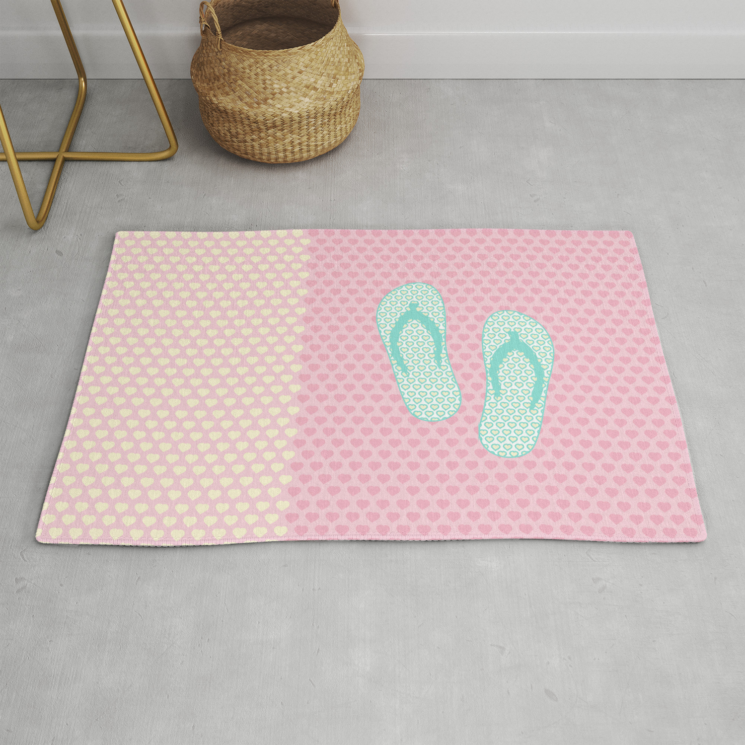 Flip Flop Pastel Rug By Xooxoo Society6, Flip Flop Rugs