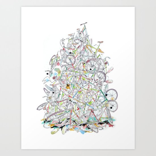 Bike Pile Art Print