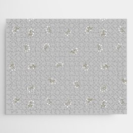 Rowan Branches Seamless Pattern on Light Grey Background Jigsaw Puzzle