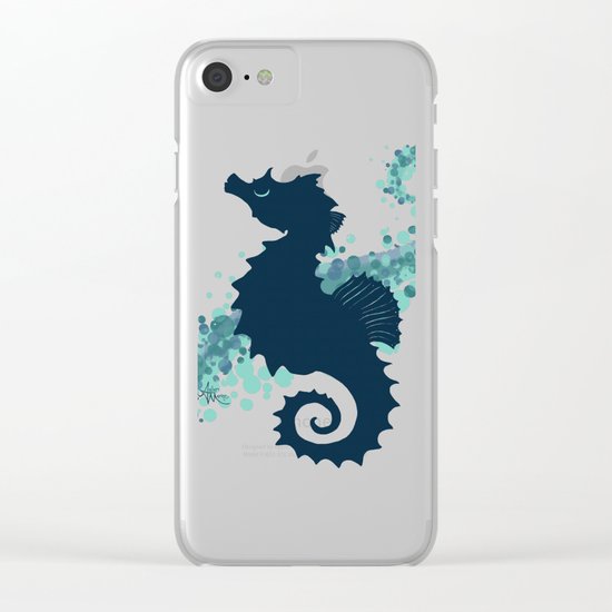 "Seahorse Silhouette" ` digital illustration by Amber Marine, (c) 2015 Clear iPhone Case