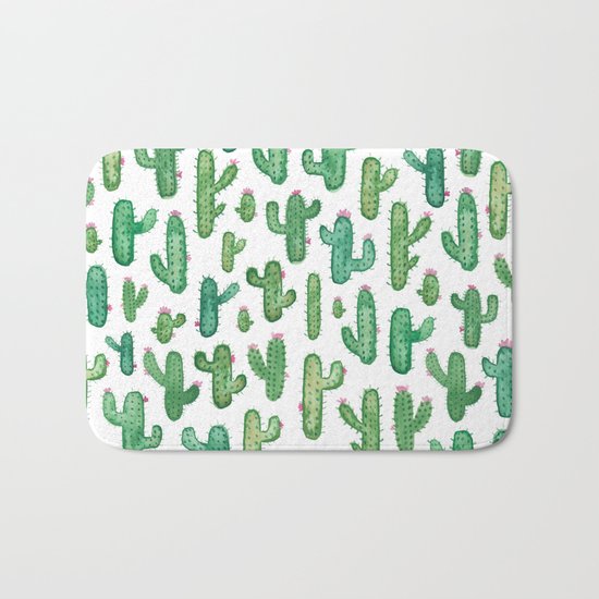 Cactus Pattern. Bath Mat