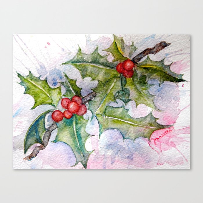 Winter Holly Canvas Print