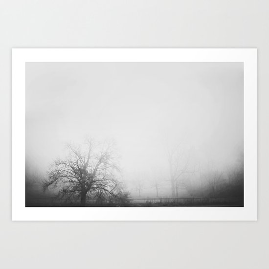 Foggy Tree Art Print