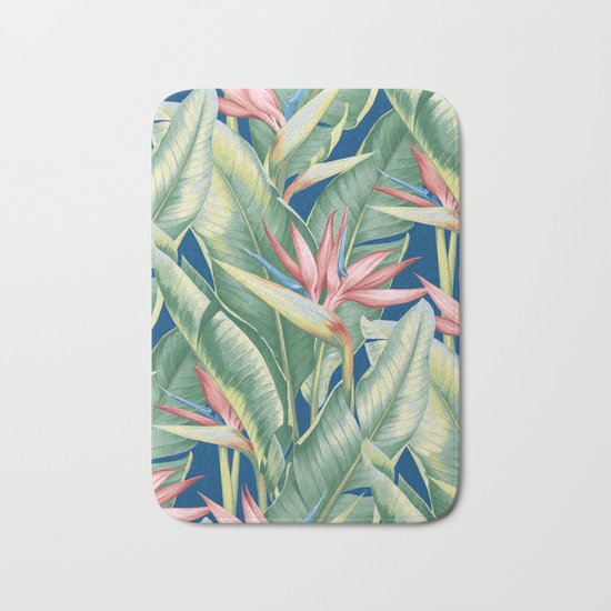 Flowers Birds of Paradise Bath Mat