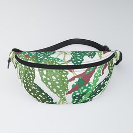 Polka Dot Begonia Leaves in White Fanny Pack | Tropical, Greenfloral, Boho, Curated, Plantparent, Begonialeaves, Polkadotbegonia, Preppy, Whitebotanical, Begonias 