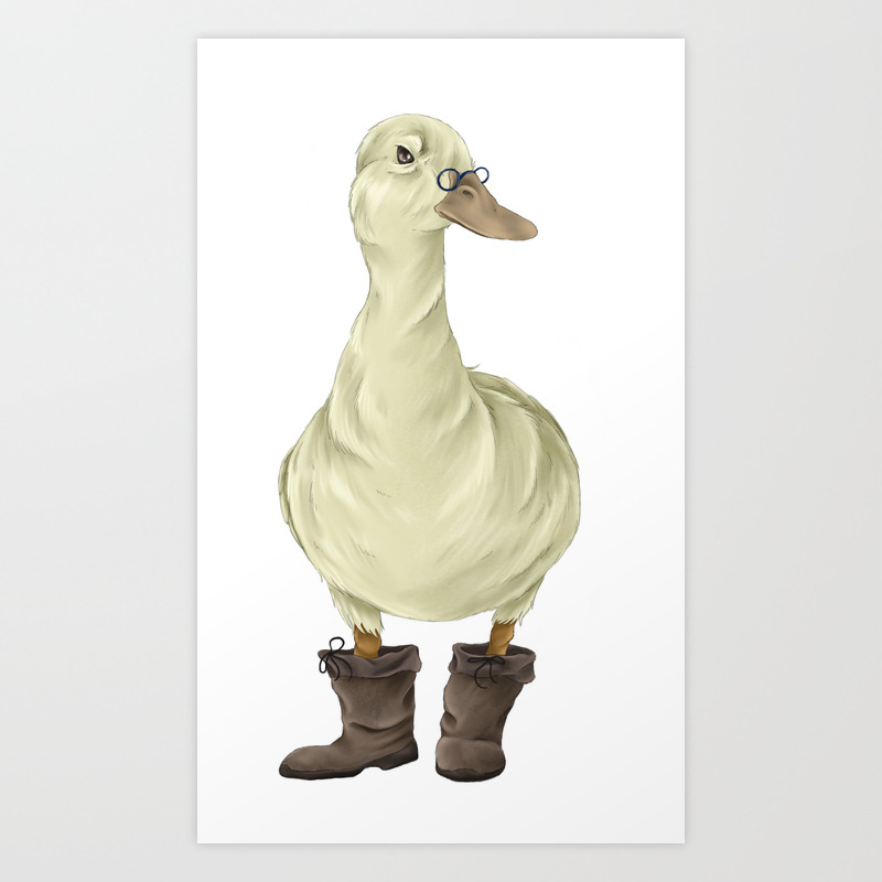 duck wearing boots