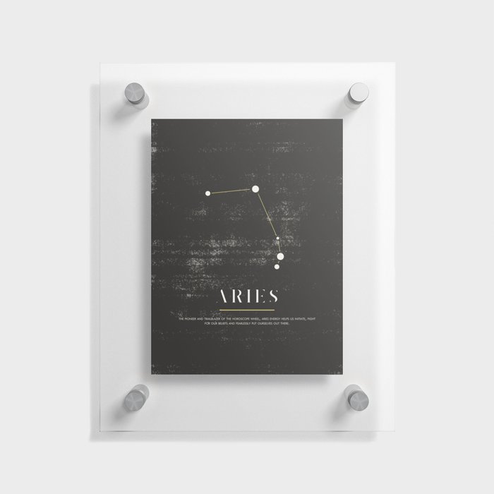 Aries - Zodiac Sign - Black and White Aesthetic Floating Acrylic Print