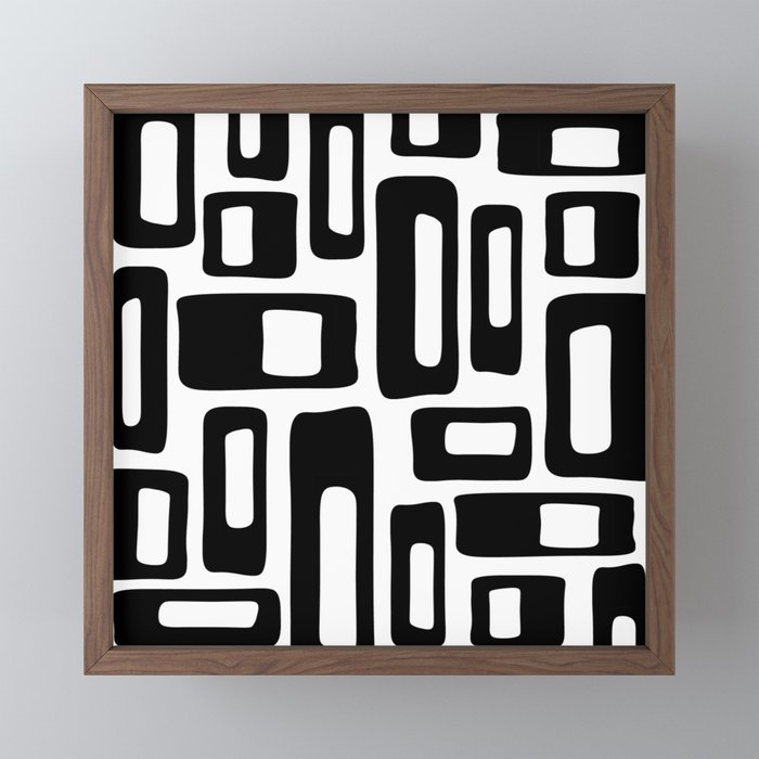 Retro Mid Century Modern Abstract Pattern 336 Black And White