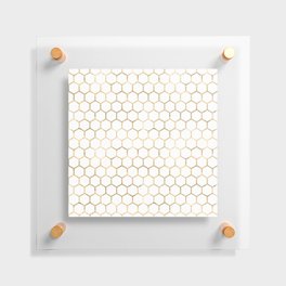 Golden Honeycomb Pattern Floating Acrylic Print
