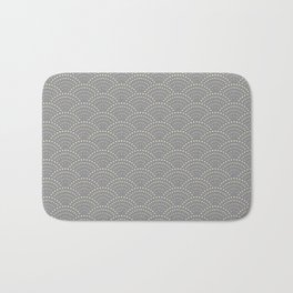 Japanese Wave Seigaiha Super Moon Grey Pattern Bath Mat | Cycle, Pattern, Travel, Scales, Seigaiha, Nature, Graphicdesign, Water, Outdoors, Wave 