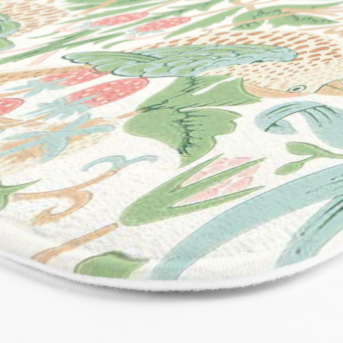 William Morris Strawberry Thief Cochineal Willow Bath Mat
