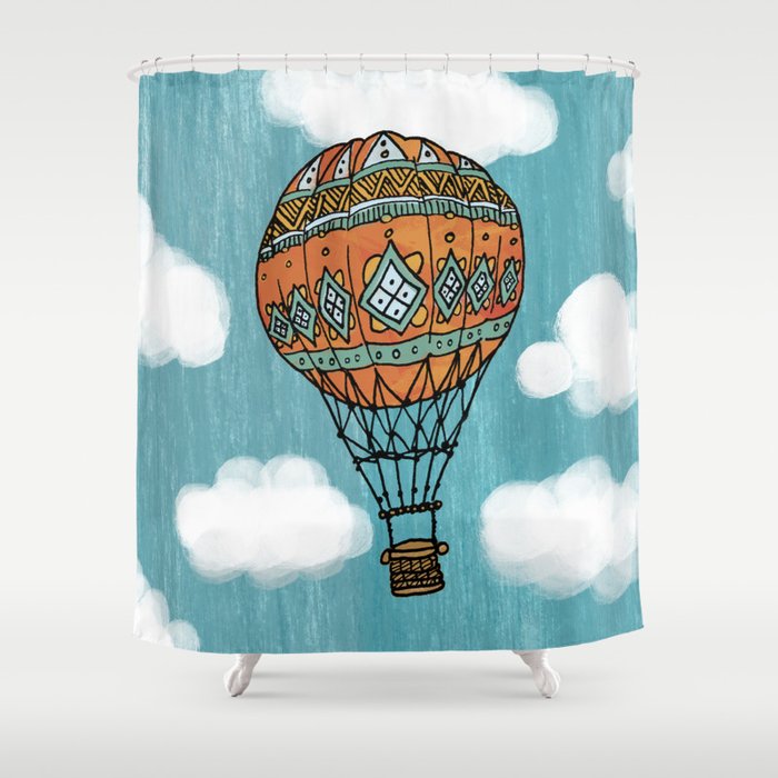 Hot Air Ballon in the Sky Shower Curtain