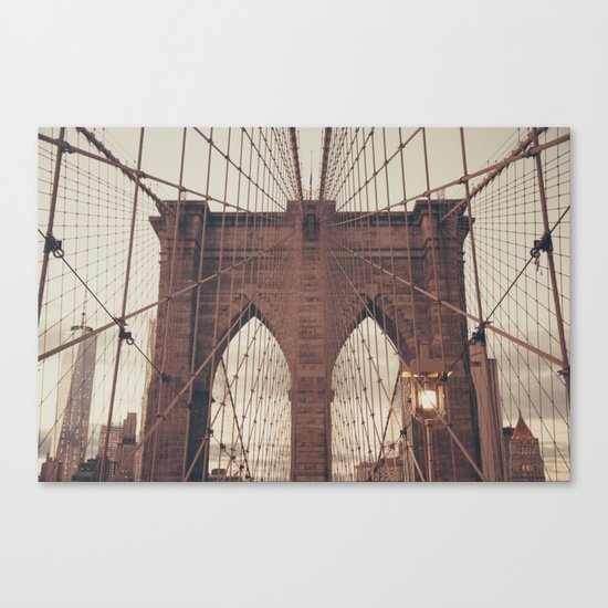 Moody Brooklyn Bridge Canvas Print