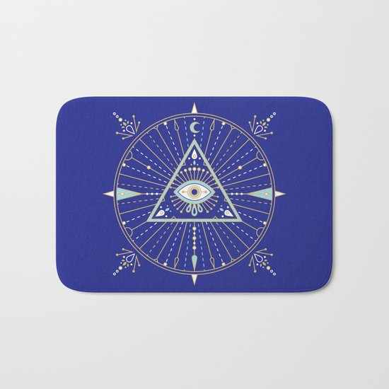 Evil Eye Mandala – Navy Bath Mat