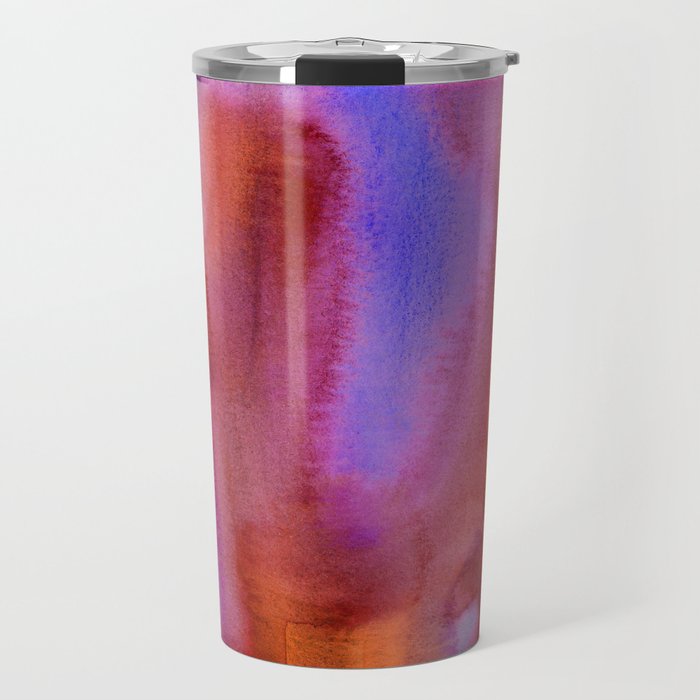 Abstract Watercolor: Lava Lamp (red/purple) Travel Mug