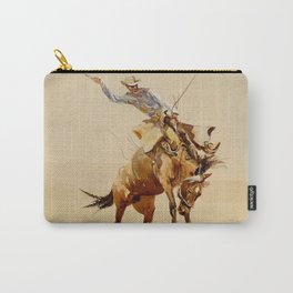 Cowboy on a Bucking Horse 2 by Edward Borein Carry-All Pouch | Bronco, Bucking, Painting, Cowboys, Etching, Vaquero 