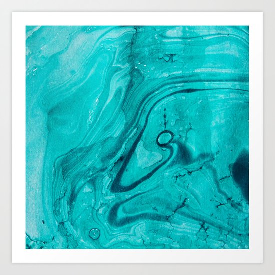 Watercolors teal Art Print