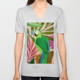 Parrot in a Tropical Setting 3 V Neck T Shirt