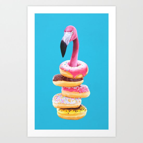 Famished Flamingo Art Print