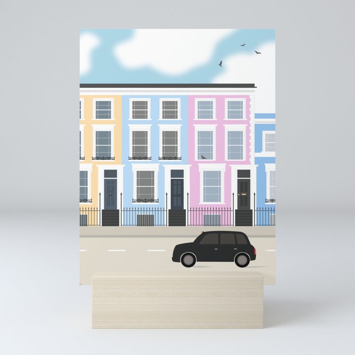 Colorful Notting Hill, London, England Mini Art Print