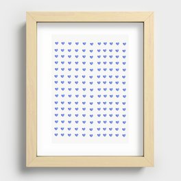 Blue Hearts Print Recessed Framed Print