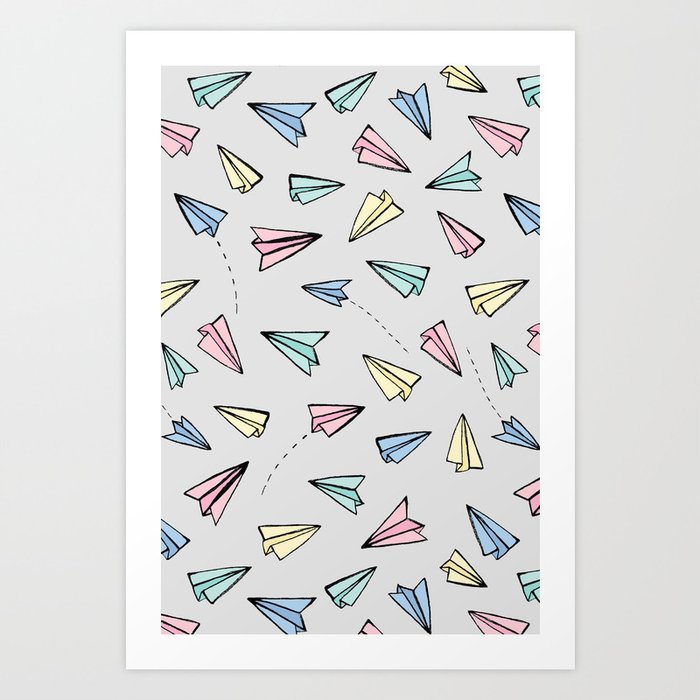 Paper Planes in Pastel Art Print by Society6