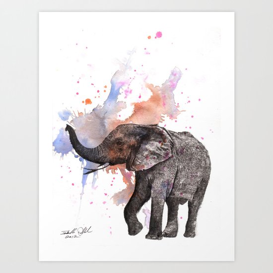 Dancing Elephant Painting Art Print