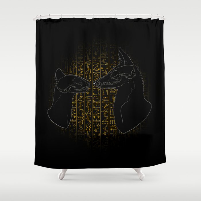 Sacred Anubis & Bastet Shower Curtain