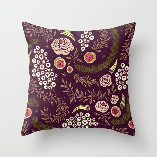 Autumn Walk Floral Throw Pillow