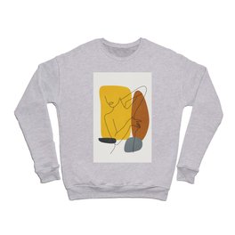Minimal Line Art Woman Figure I Crewneck Sweatshirt